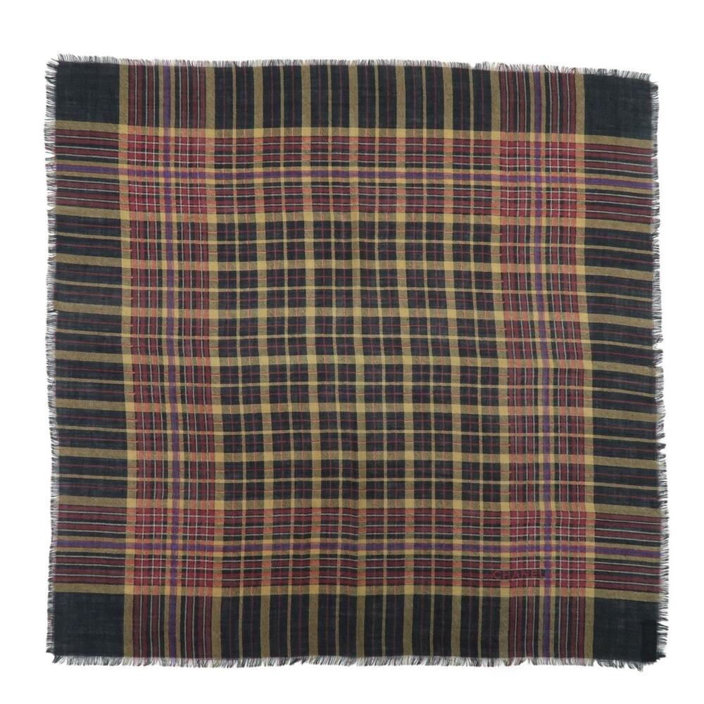 Chanel Plaid Silk & Cashmere Scarf Multicolor
